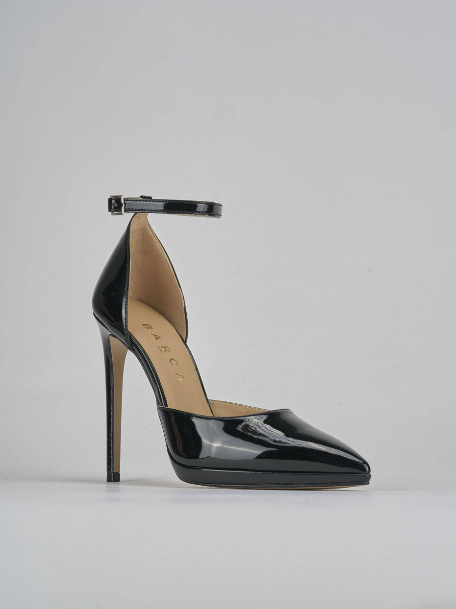 Décolleté e slingback tacco 11cm vernice nero
