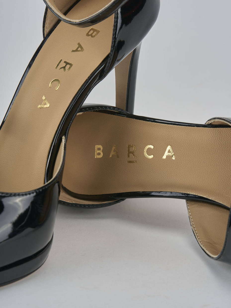 Décolleté e slingback tacco 11cm vernice nero