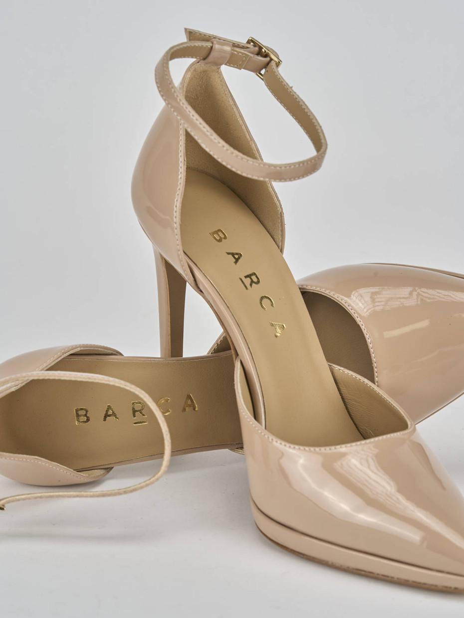 Décolleté e slingback tacco 11cm vernice rosa