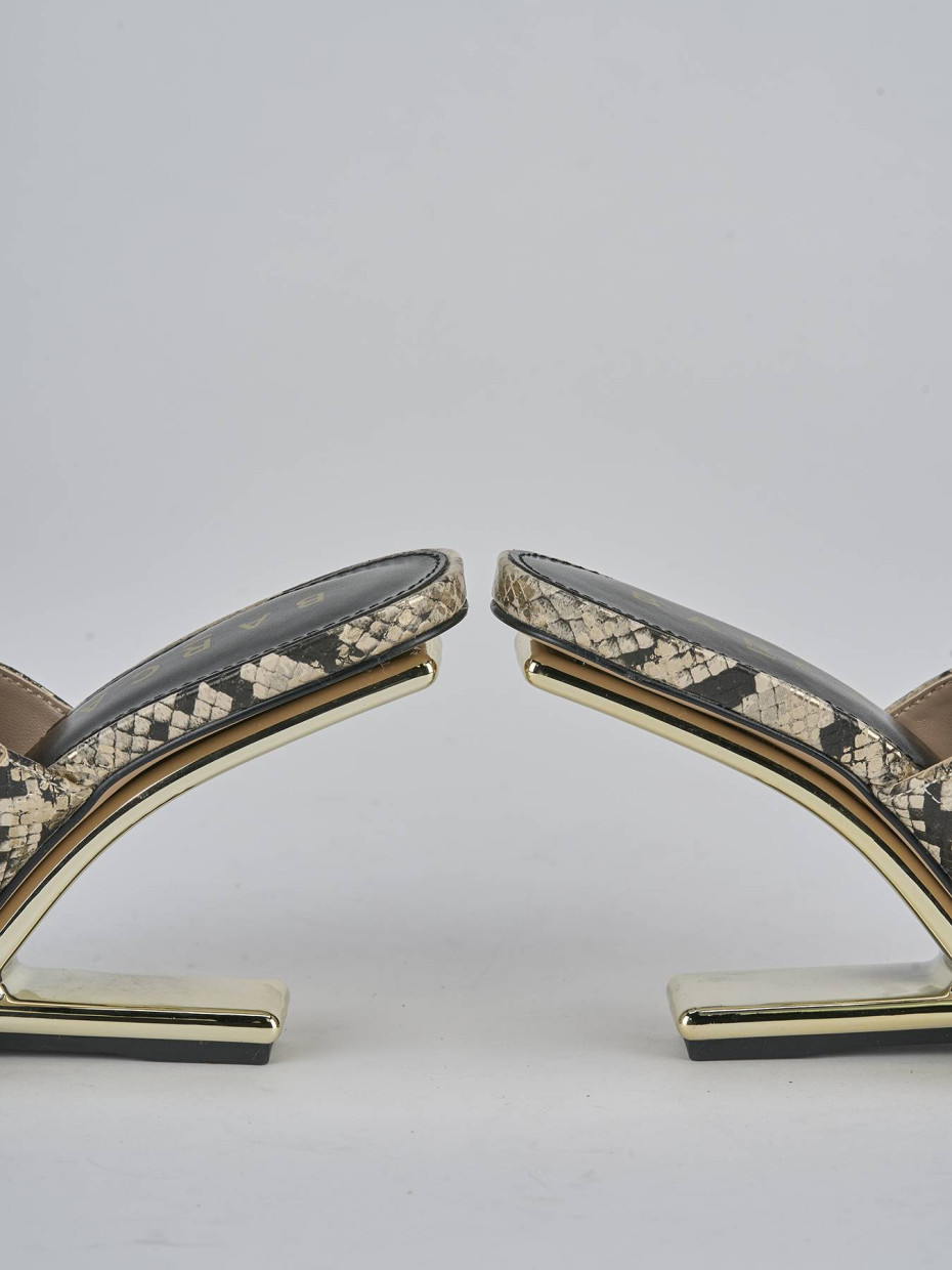 Ciabatte tacco 9cm pelle beige
