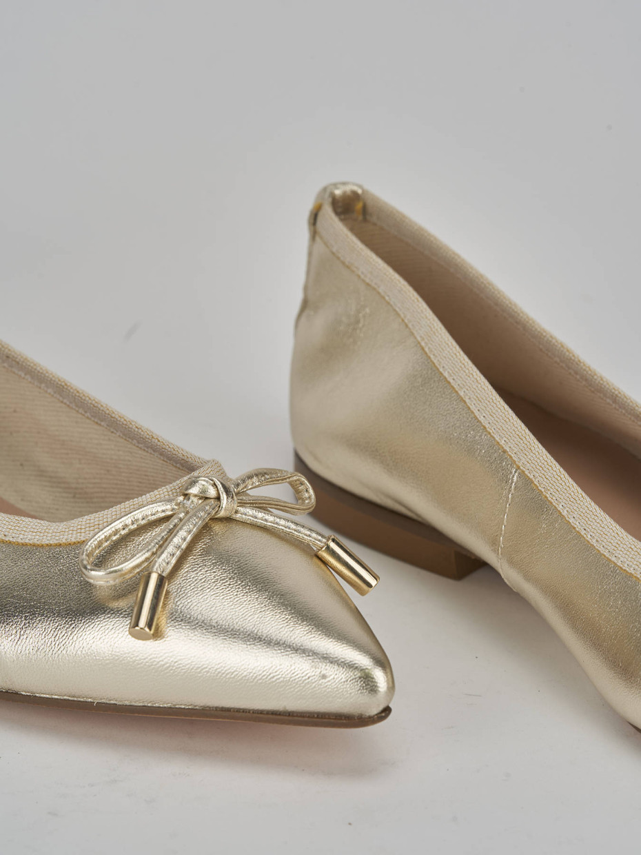 Ballerine tacco 1cm laminato oro