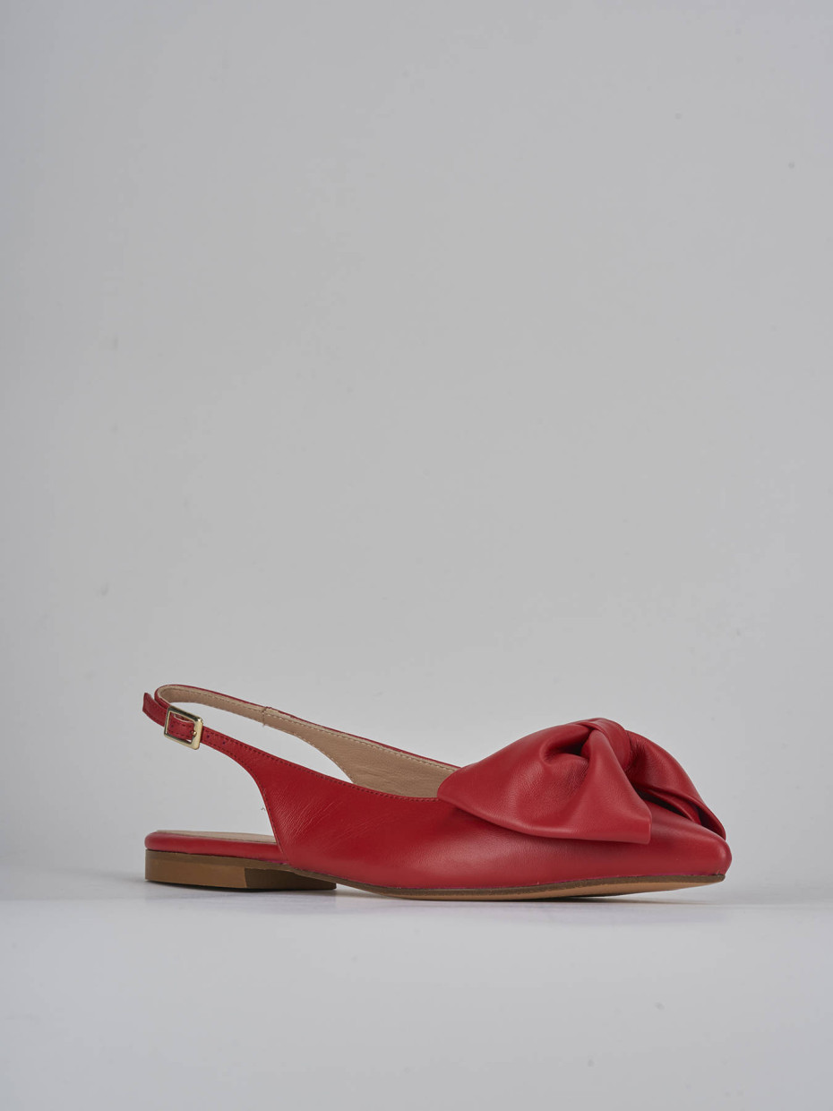 Ballerine tacco 1cm pelle rosso