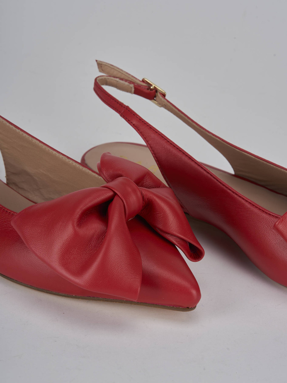 Ballerine tacco 1cm pelle rosso