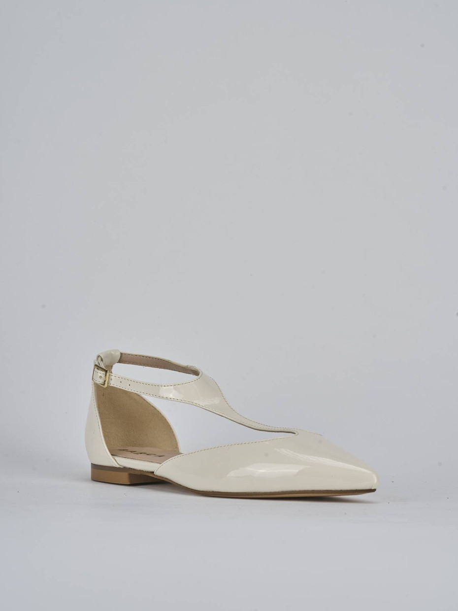 Ballerine tacco 1cm pelle bianco