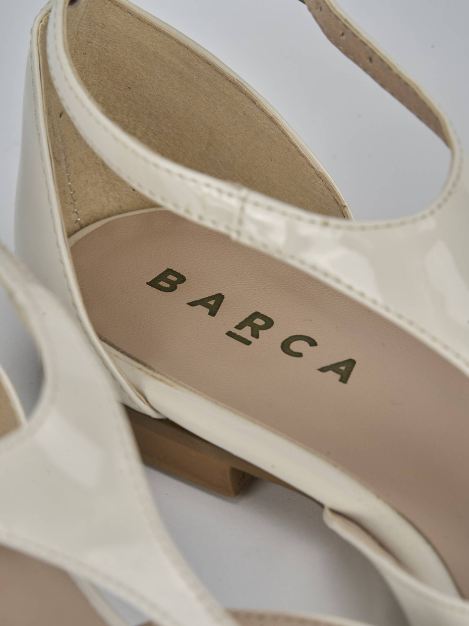 Ballerine tacco 1cm pelle bianco