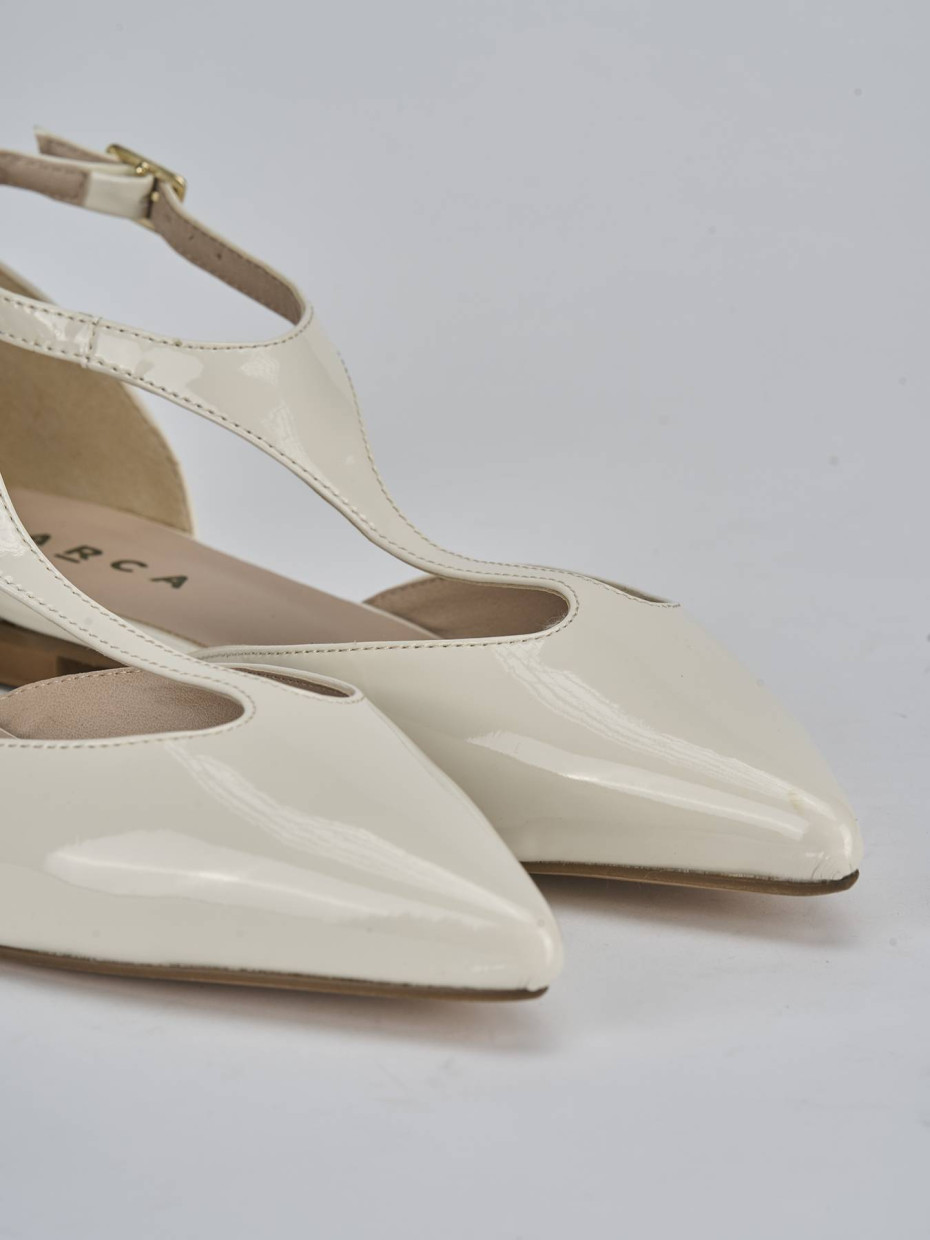 Ballerine tacco 1cm pelle bianco