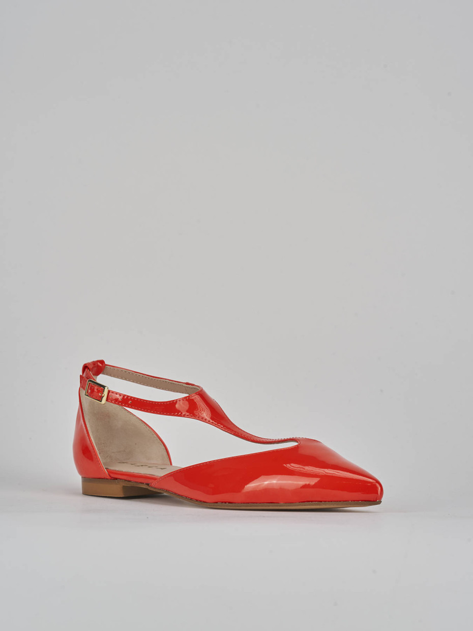 Ballerine tacco 1cm vernice rosso