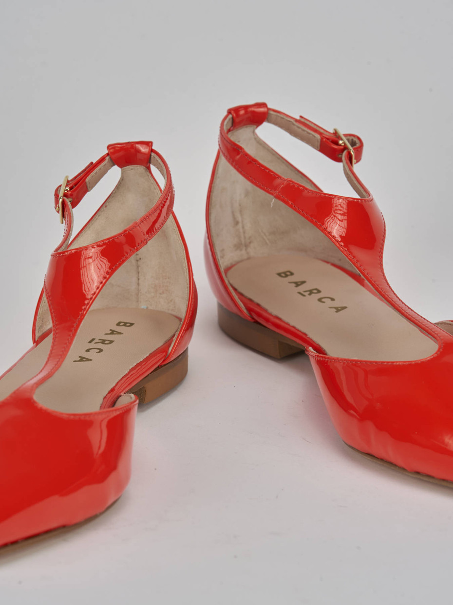 Ballerine tacco 1cm vernice rosso