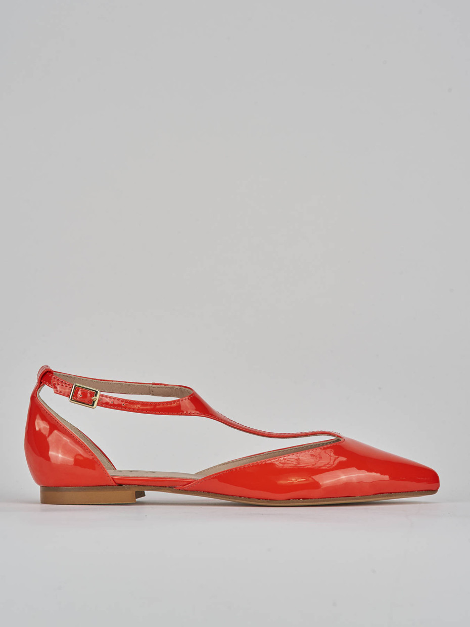 Ballerine tacco 1cm vernice rosso