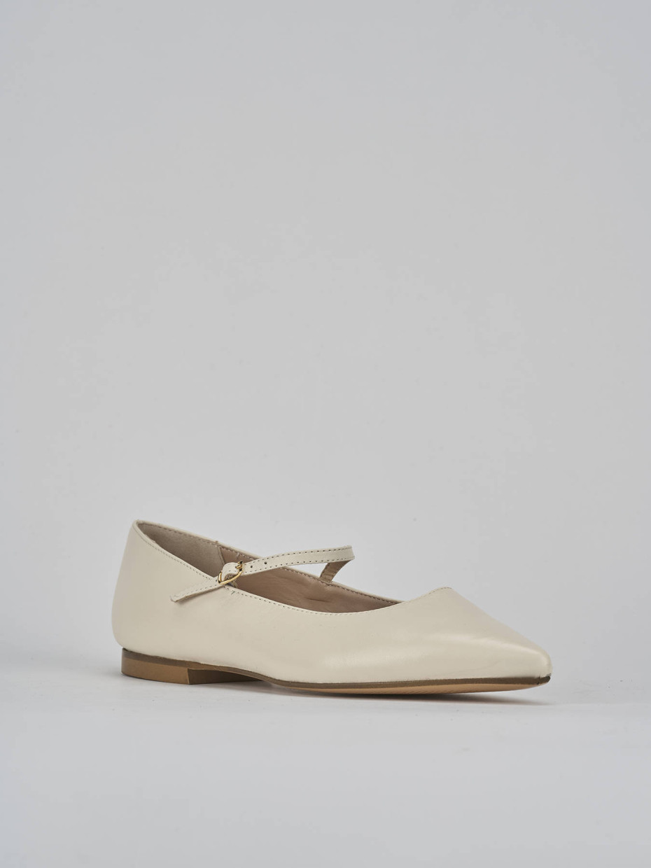 Ballerine tacco 1cm pelle bianco