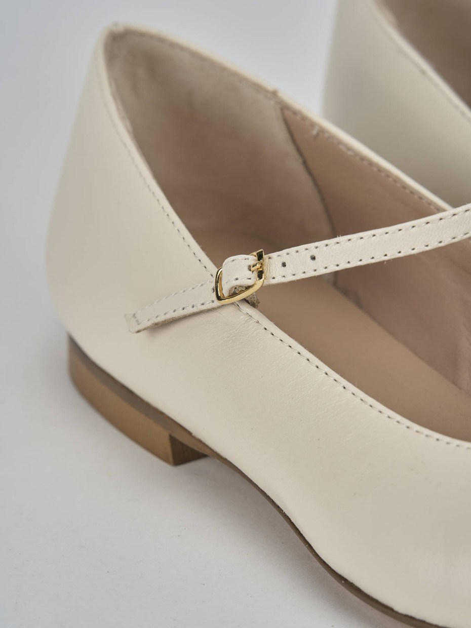 Ballerine tacco 1cm pelle bianco