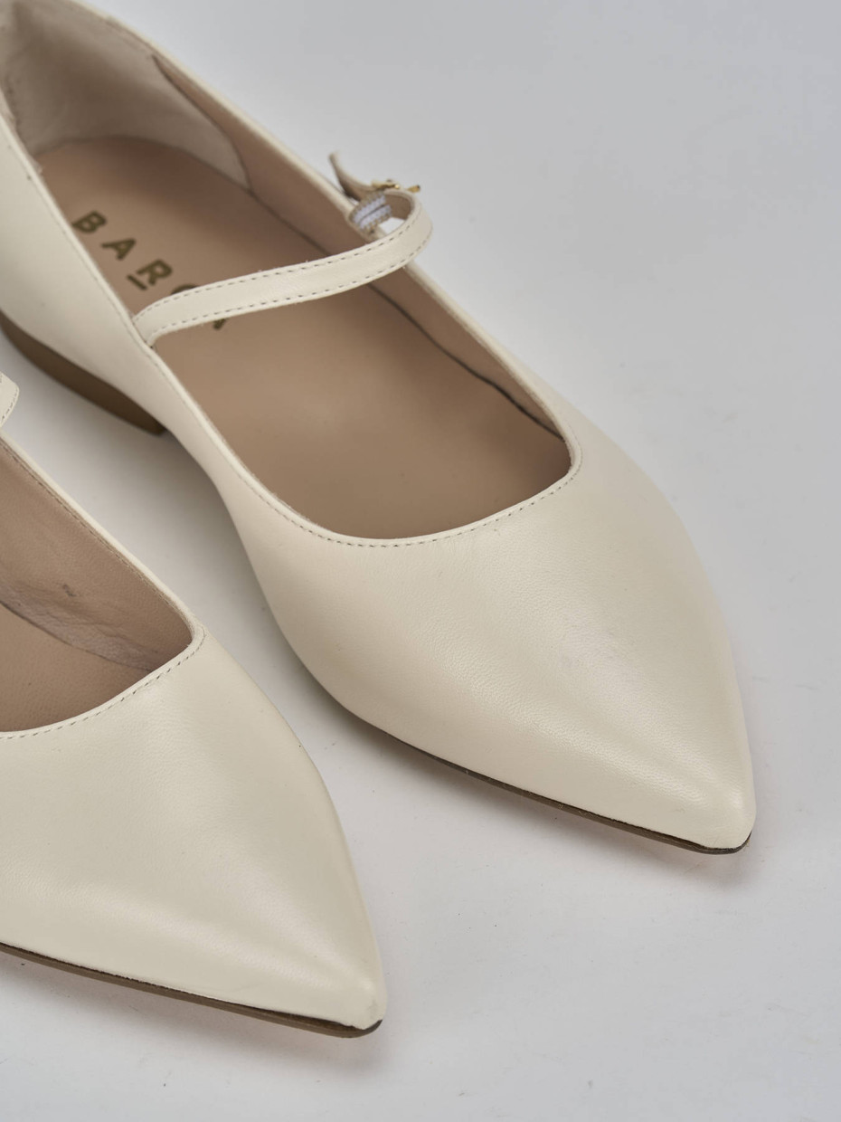 Ballerine tacco 1cm pelle bianco