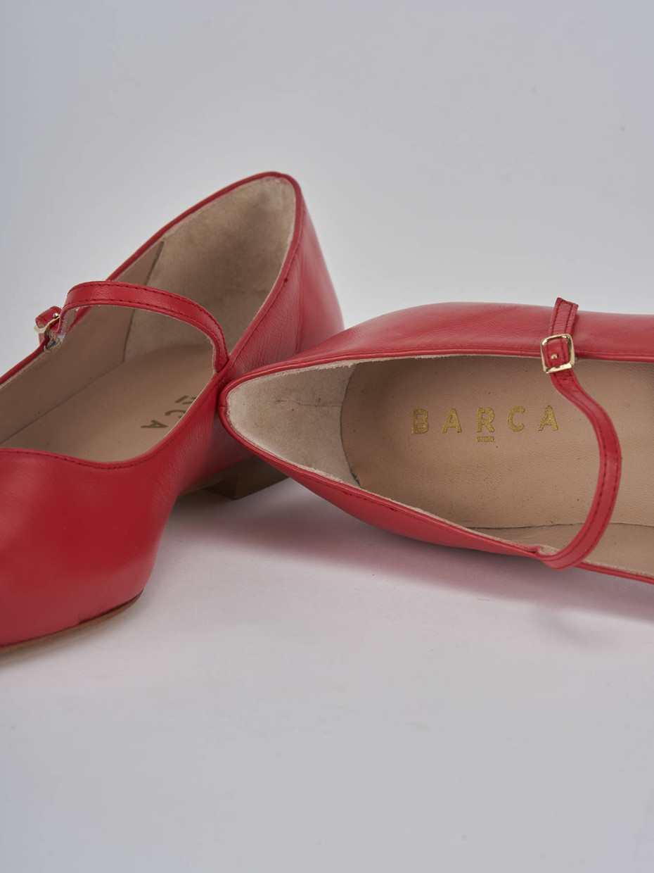 Ballerine tacco 1cm pelle rosso