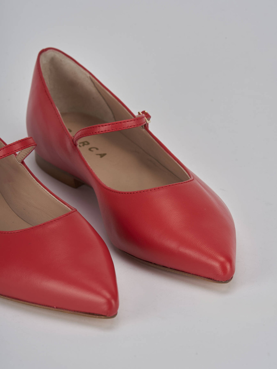 Ballerine tacco 1cm pelle rosso