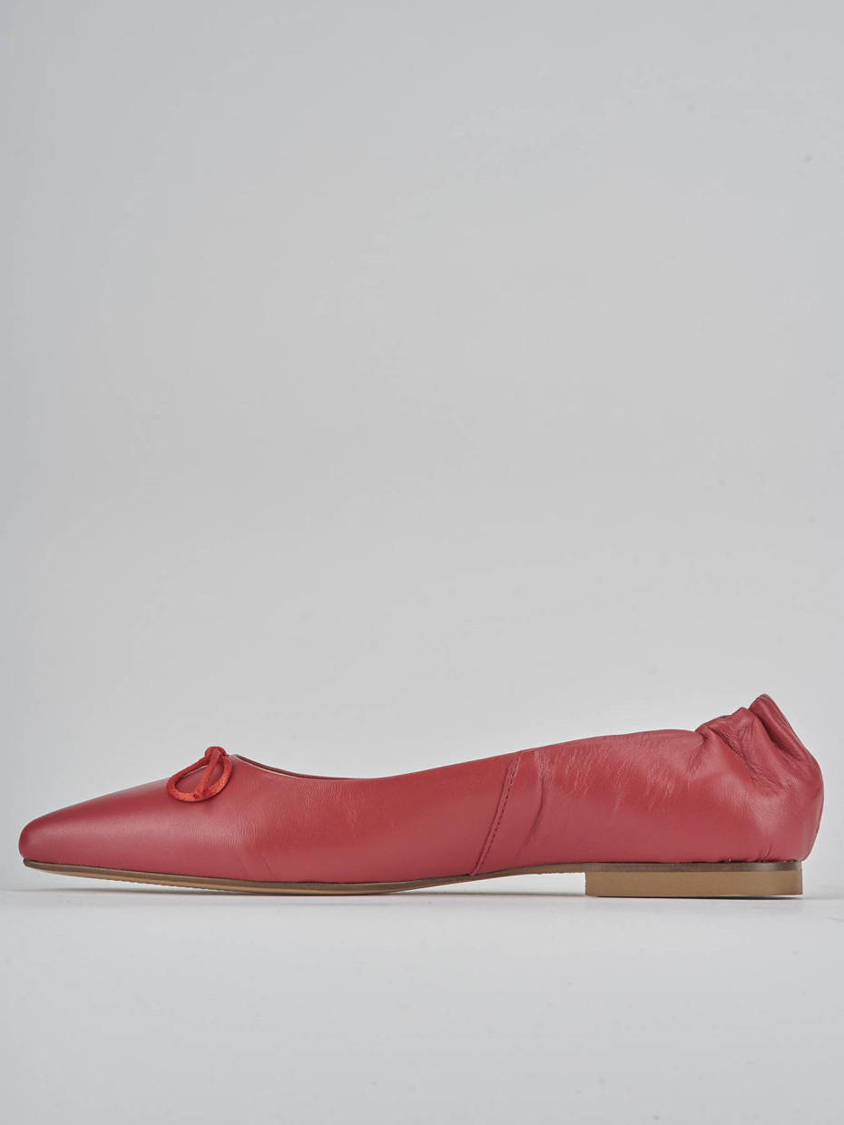 Ballerine tacco 1cm pelle rosso