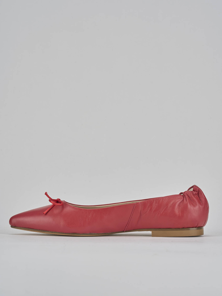 Ballerine tacco 1cm pelle rosso