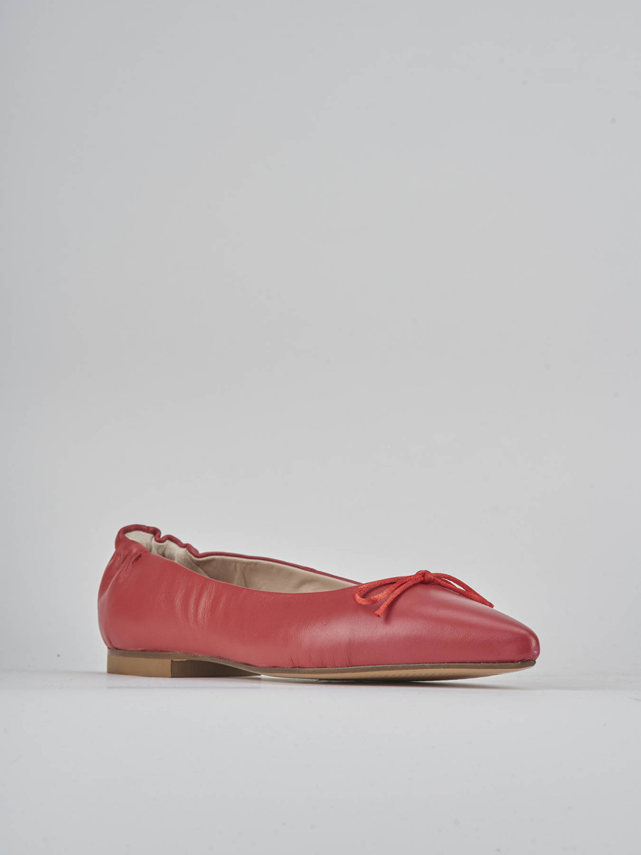 Ballerine tacco 1cm pelle rosso