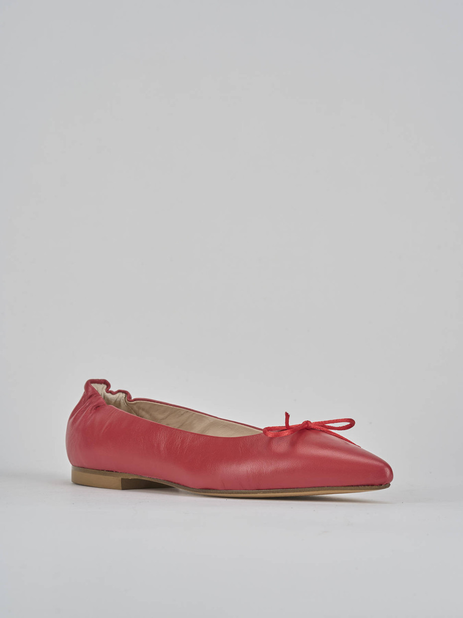 Ballerine tacco 1cm pelle rosso