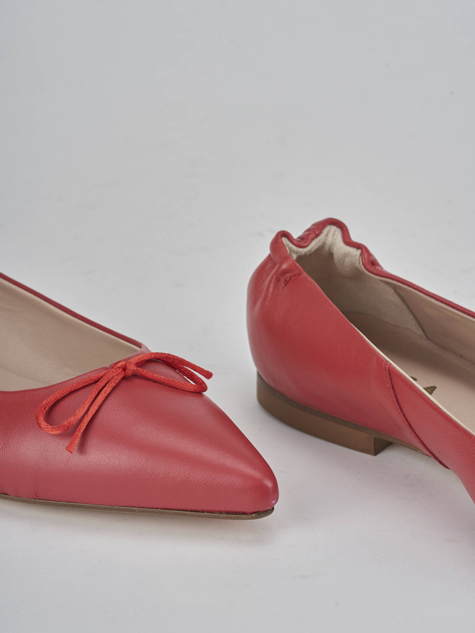 Ballerine tacco 1cm pelle rosso