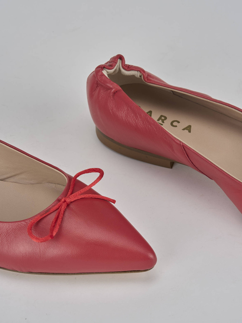 Ballerine tacco 1cm pelle rosso