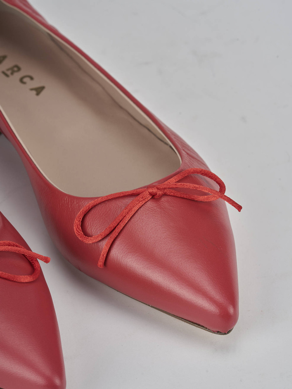 Ballerine tacco 1cm pelle rosso