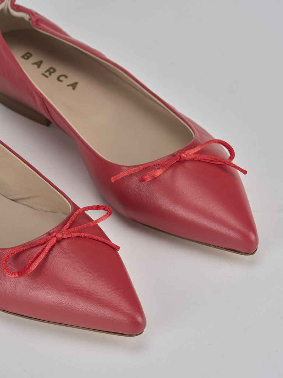 Ballerine tacco 1cm pelle rosso