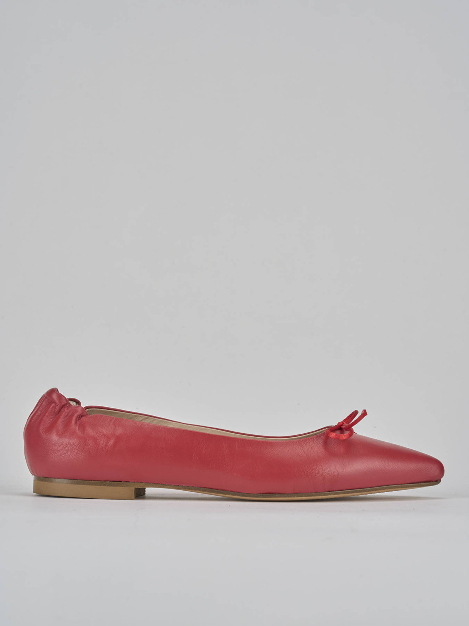 Ballerine tacco 1cm pelle rosso