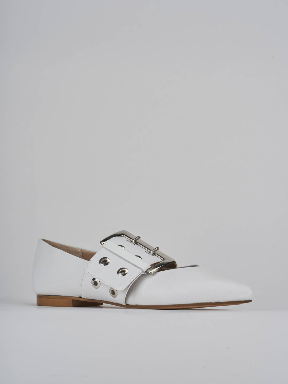 Ballerine tacco 1cm pelle bianco