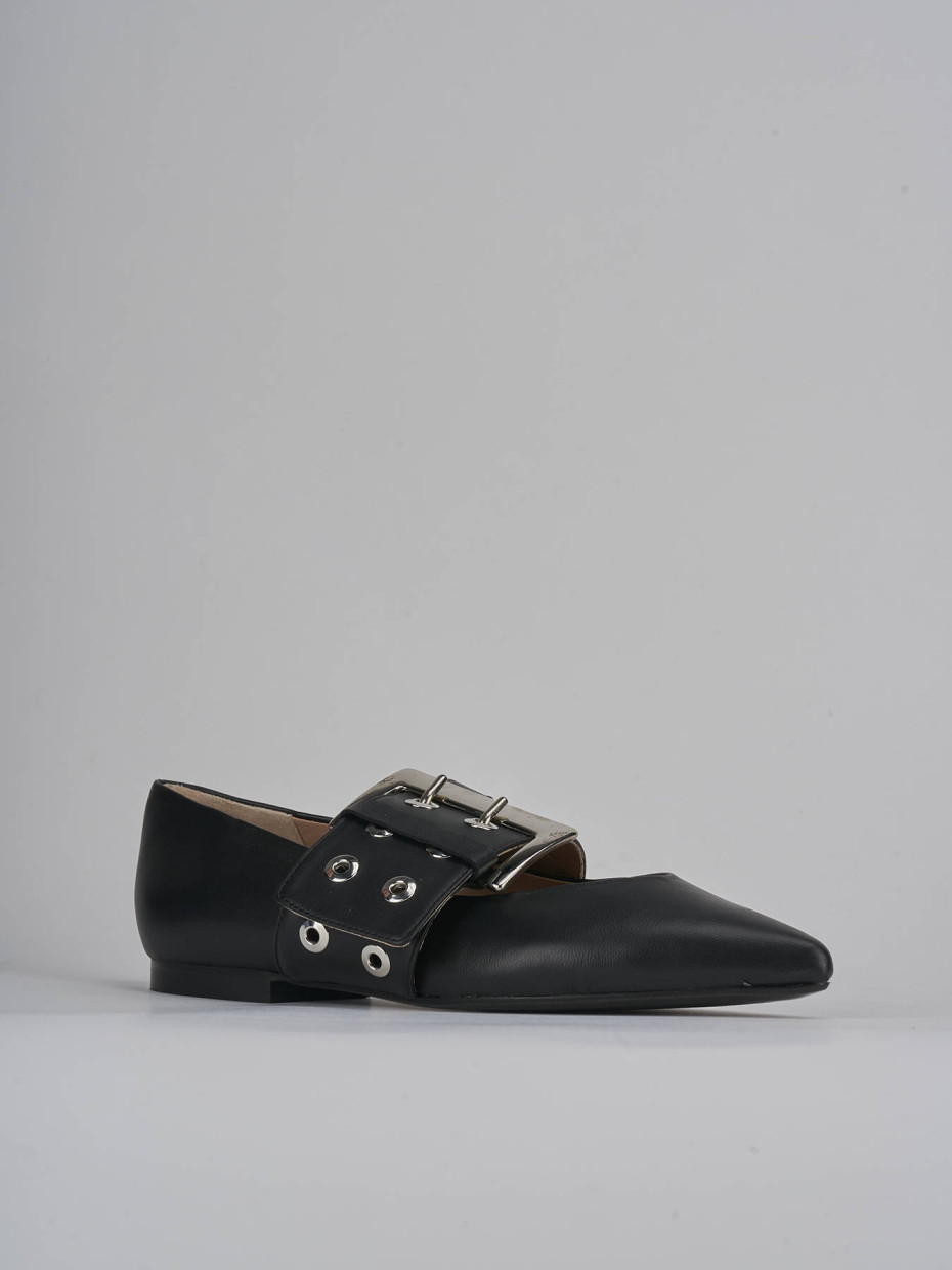 Ballerine tacco 1cm pelle nero