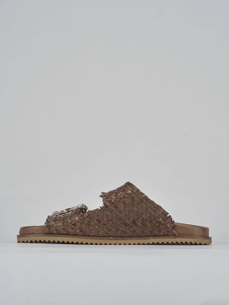 Ciabatte tacco 1cm pelle testa