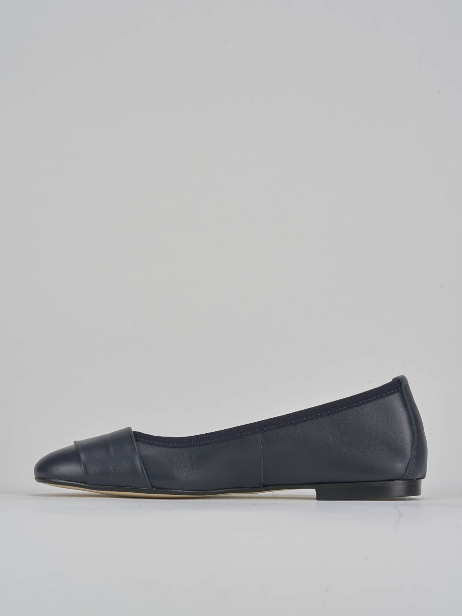 Ballerine tacco 1cm pelle blu