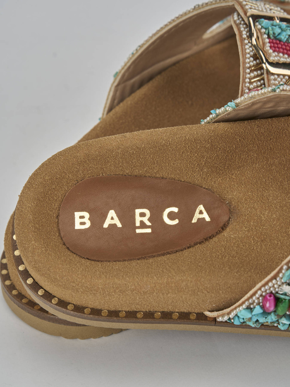 Ciabatte tacco 1cm pelle marrone