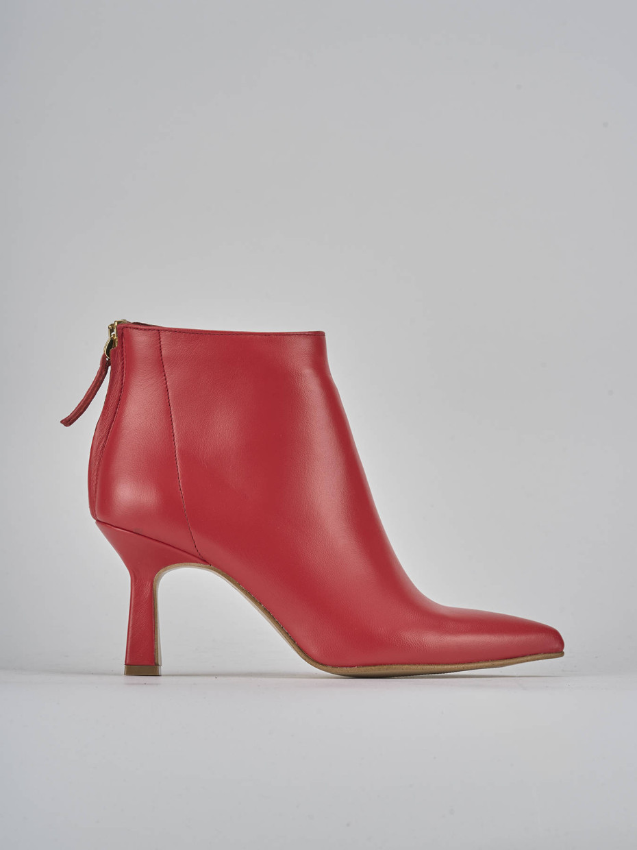 Stivaletti tacco 5cm pelle rosso