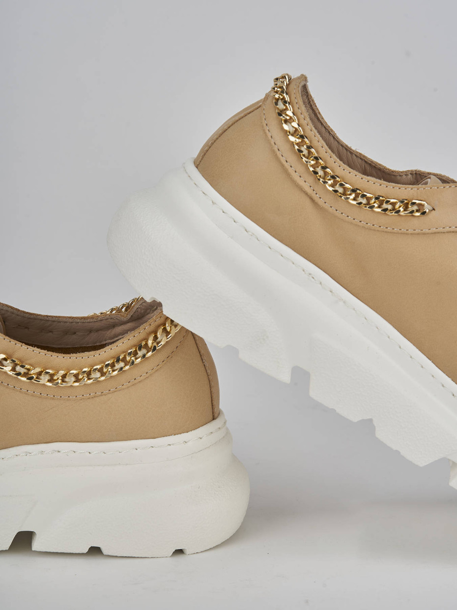 Sneakers pelle beige