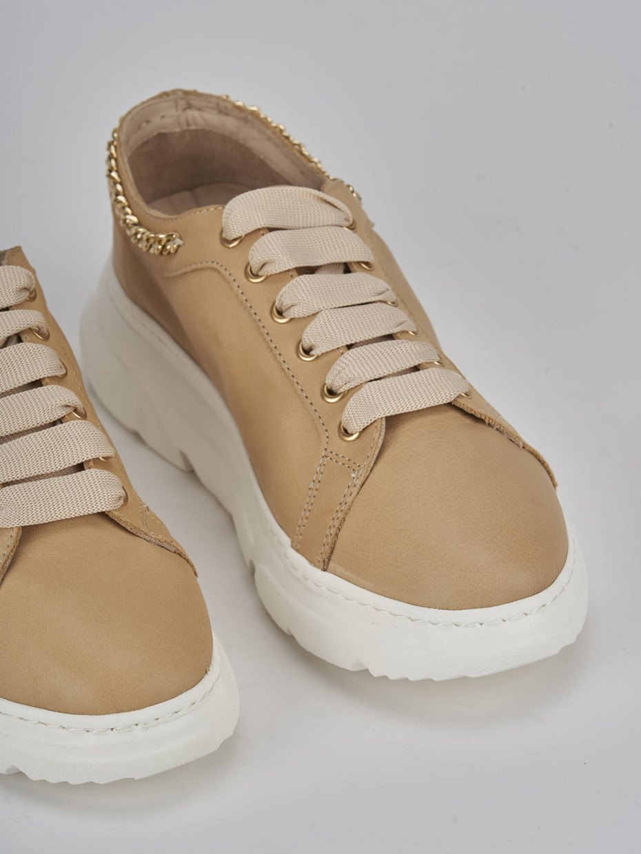 Sneakers pelle beige