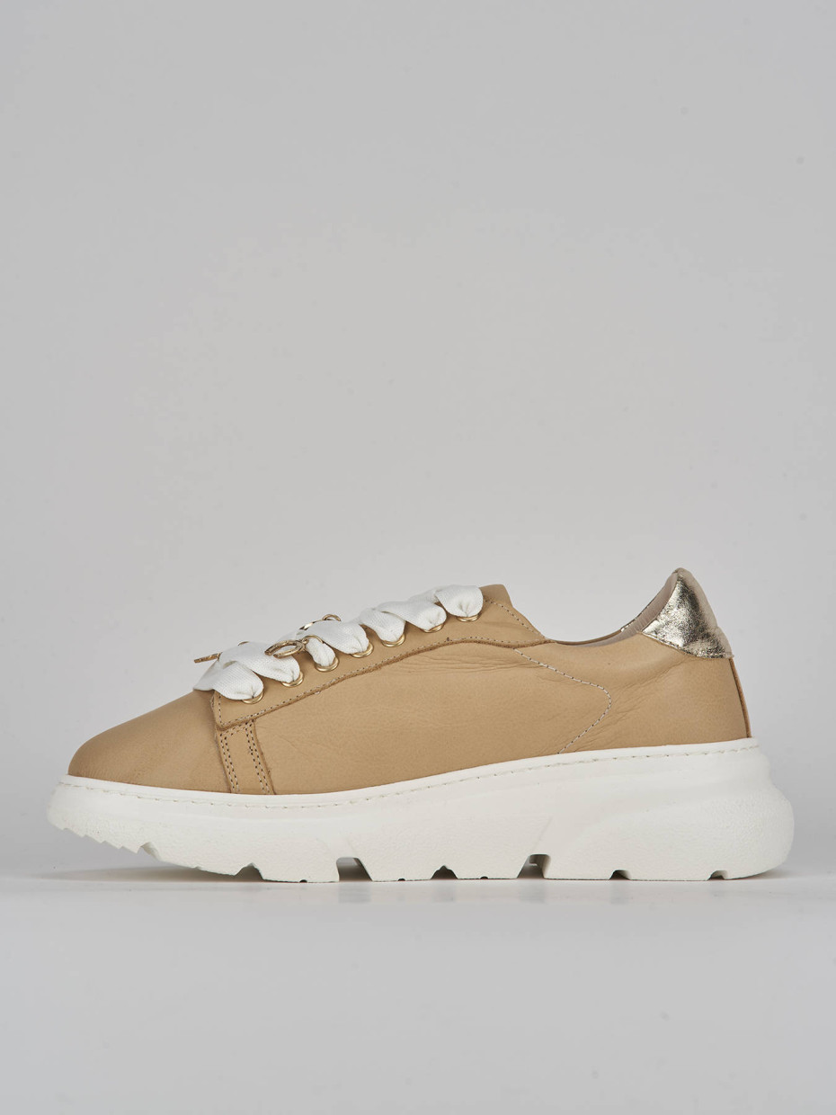 Sneakers pelle beige