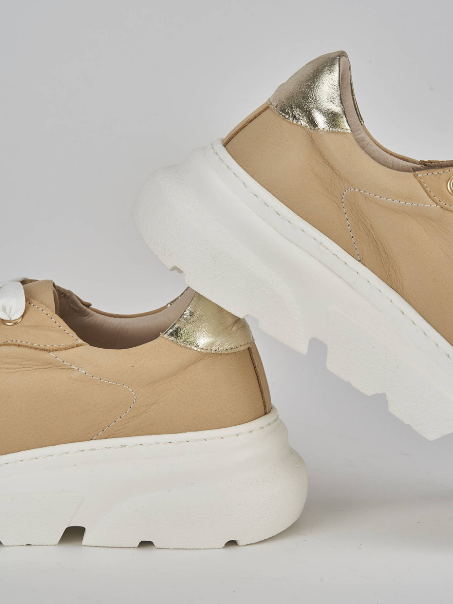 Sneakers pelle beige