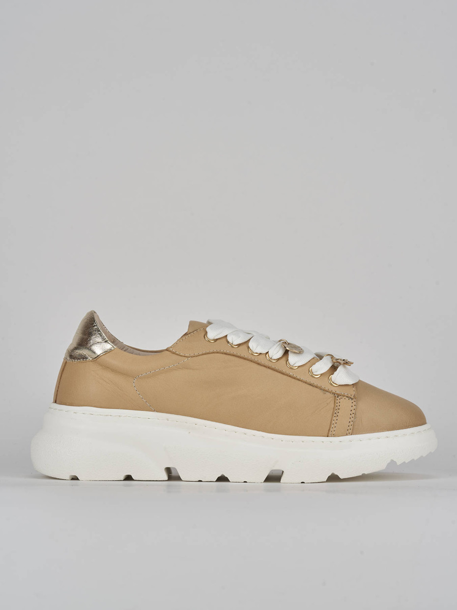 Sneakers pelle beige