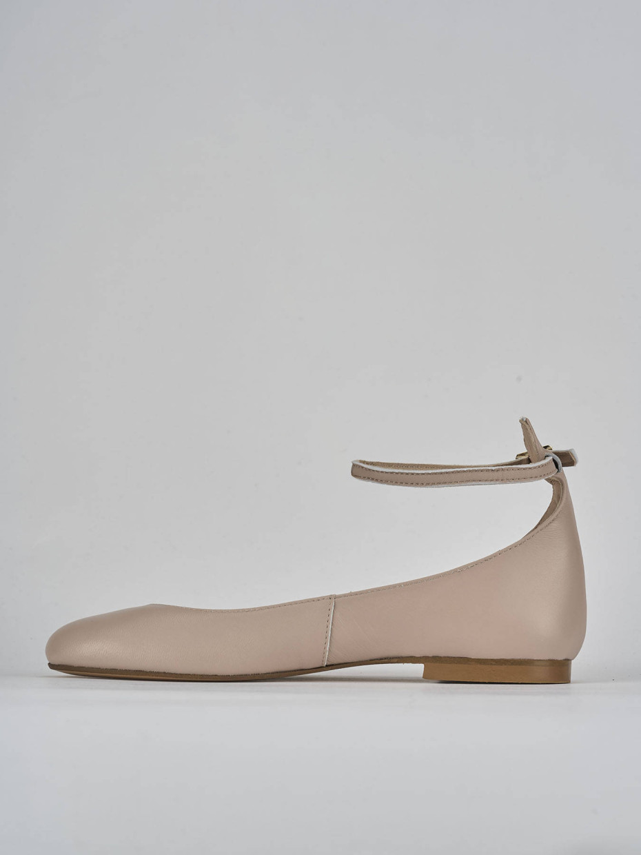 Ballerine tacco 1cm pelle beige