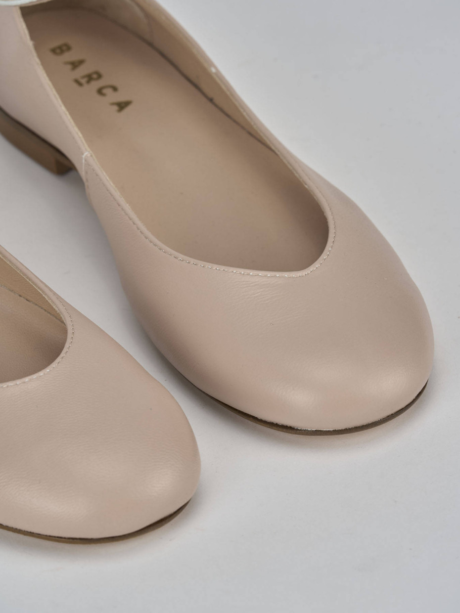 Ballerine tacco 1cm pelle beige