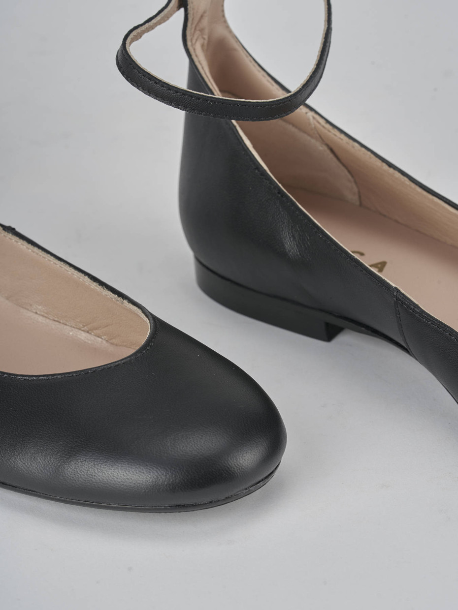 Ballerine tacco 1cm pelle nero