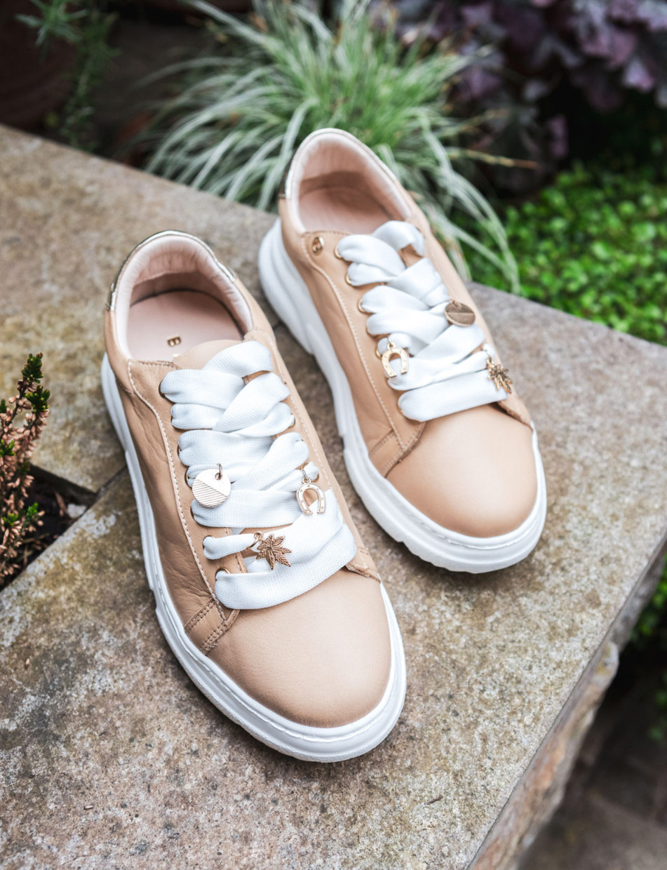 Sneakers pelle beige