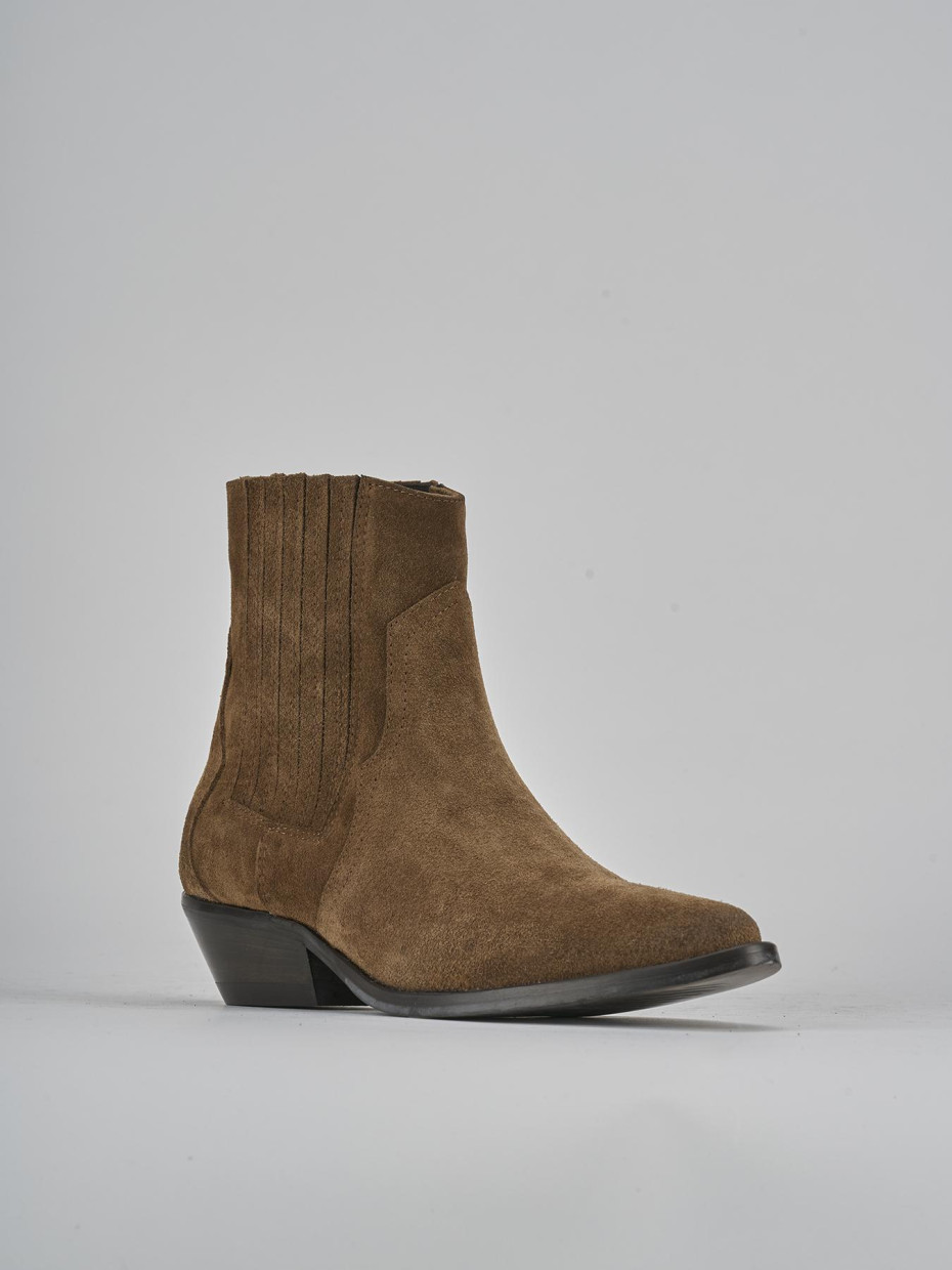 Stivaletti tacco 4cm camoscio marrone Barca Stores