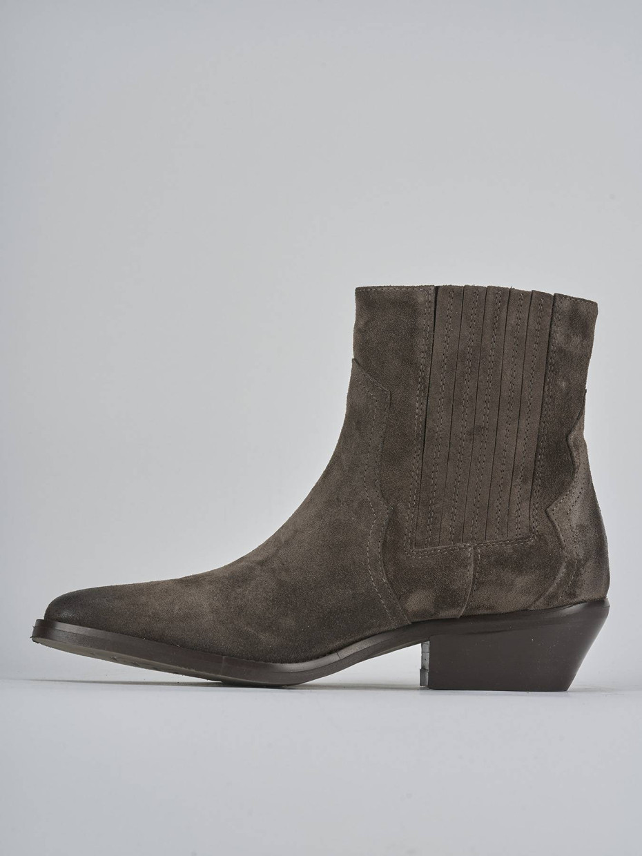 Stivaletti tacco 4cm camoscio testa