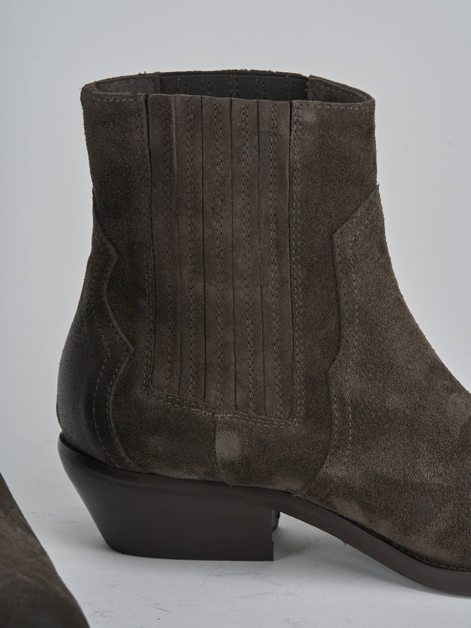 Stivaletti tacco 4cm camoscio testa