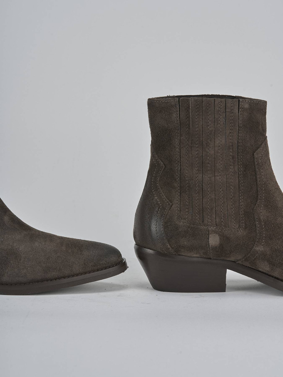 Stivaletti tacco 4cm camoscio testa