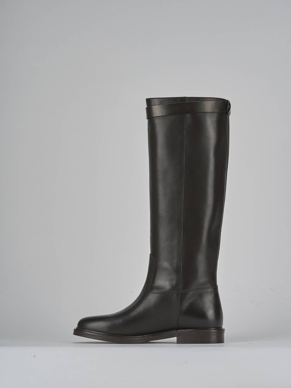 Stivali tacco 2cm pelle testa