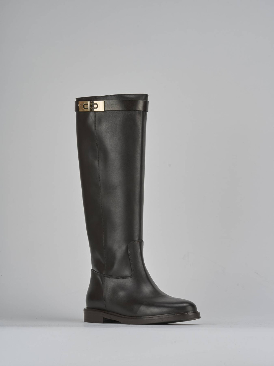 Stivali tacco 2cm pelle testa