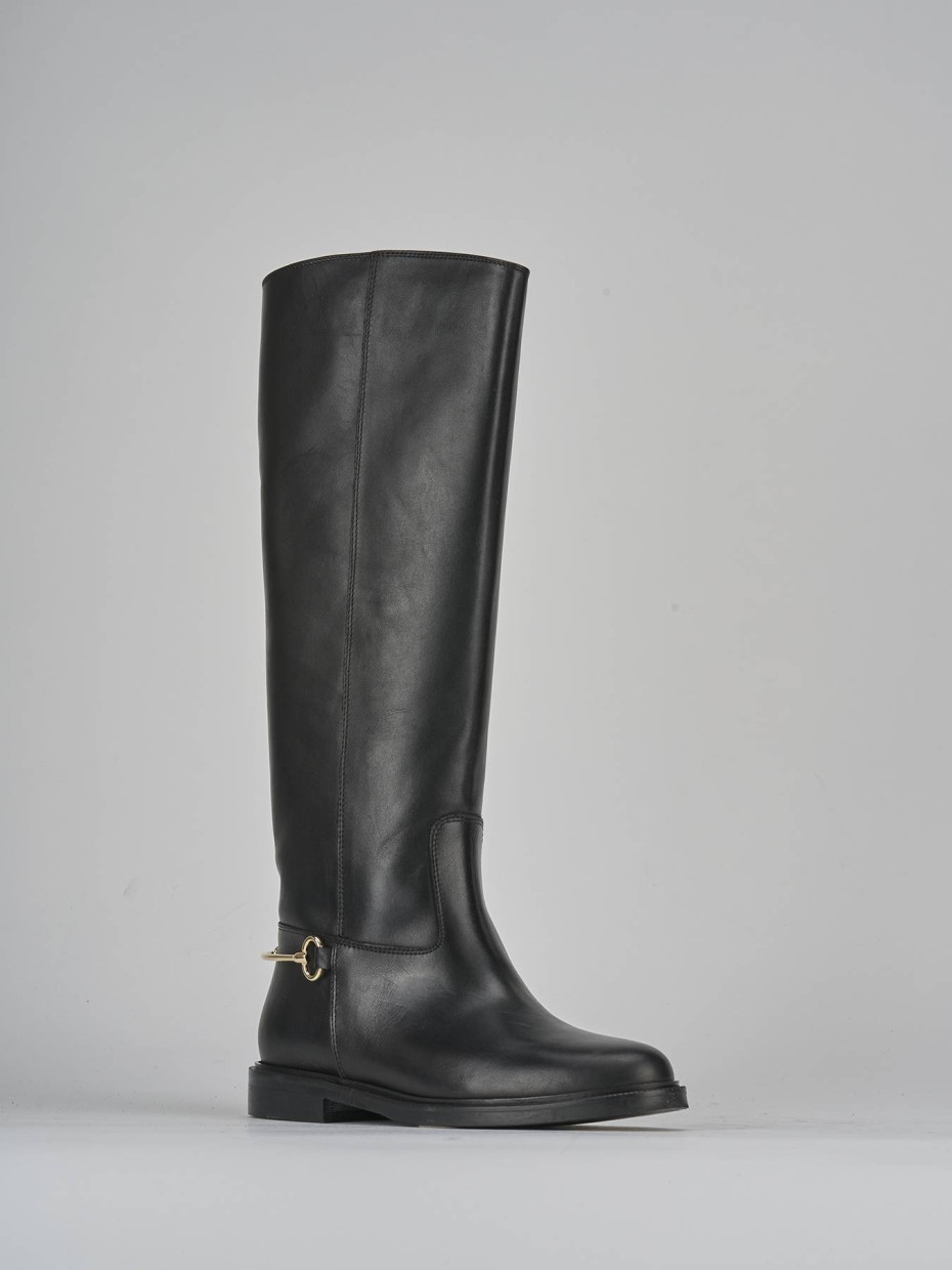 Stivali tacco 2cm pelle nero Barca Stores