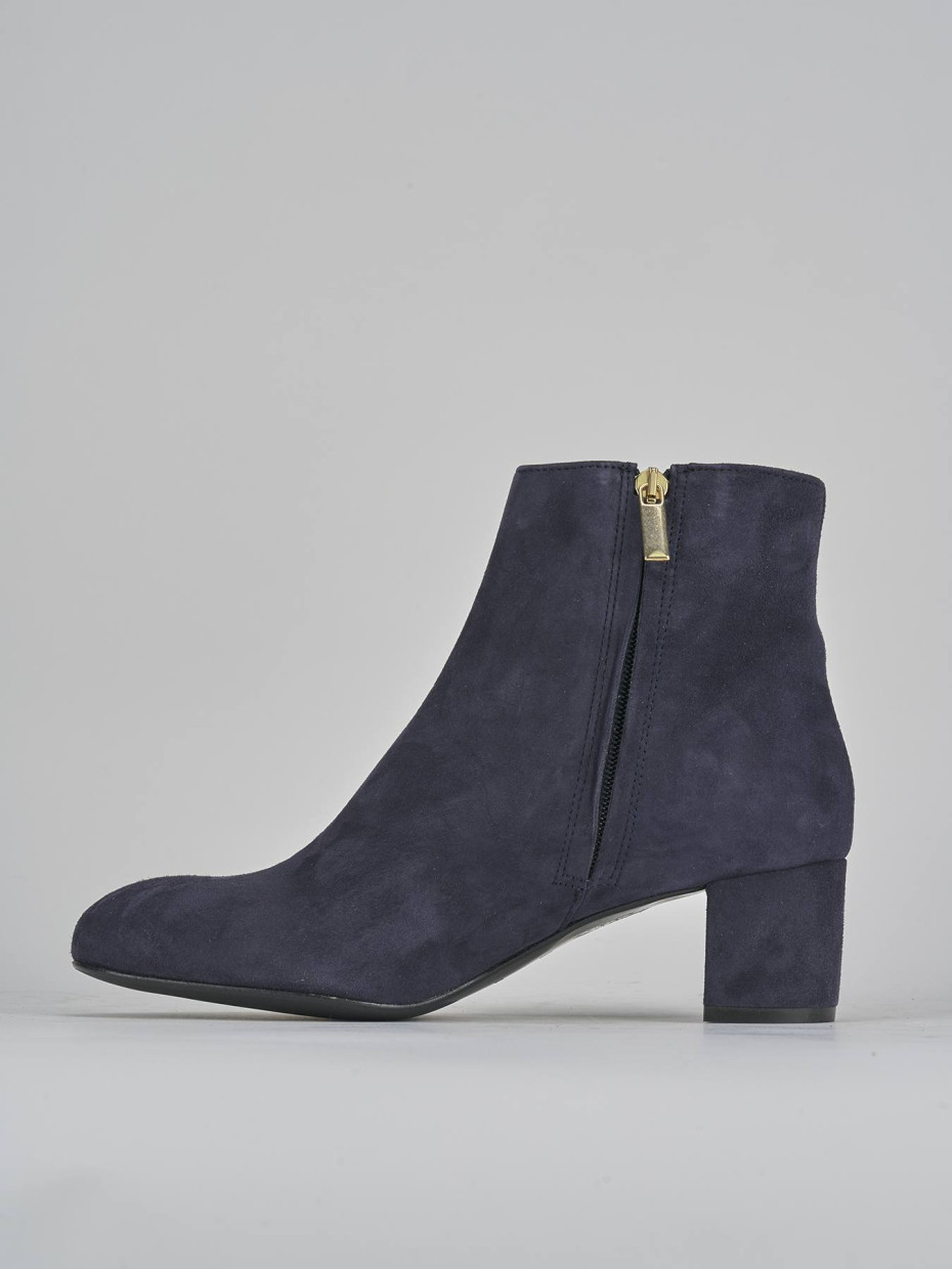 Stivaletti tacco 6cm camoscio blu
